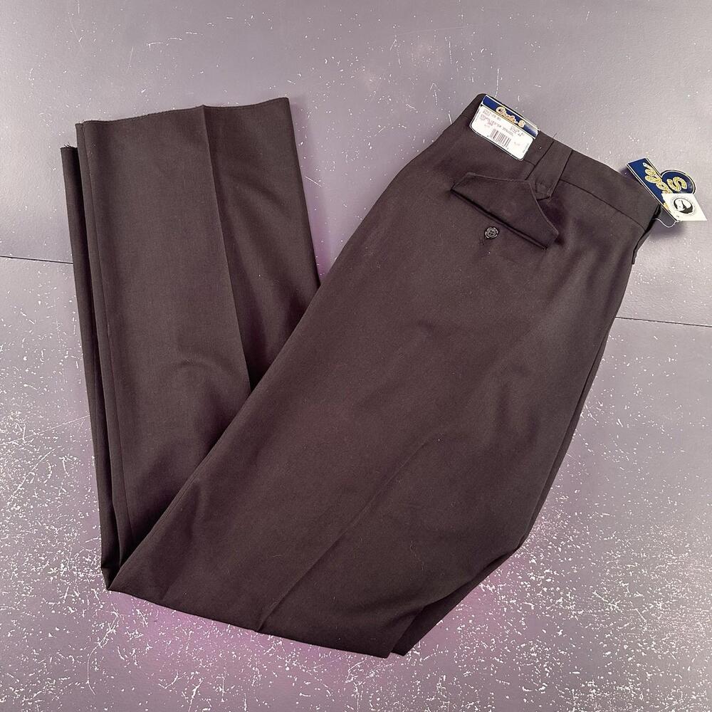 VTG Circle S Pants Men 42 Black Western Unhemmed Ankle Wool Blend NWT